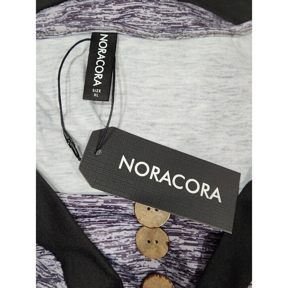 NEW! Noracora Gray Heathered Print Long Sleeve Pocket Maxi Dress, XL - Picture 8 of 8